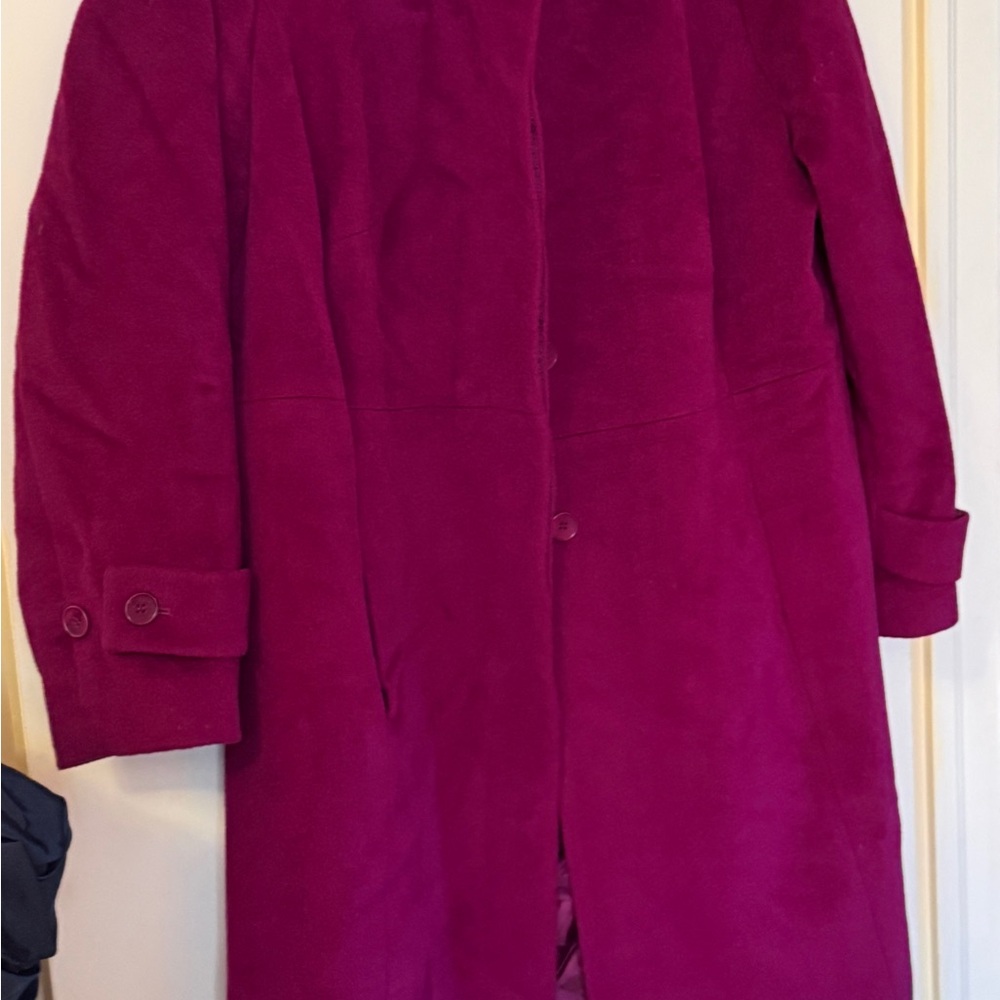 Talbots Deep Purple/Magenta Wool Coat 20W knee length